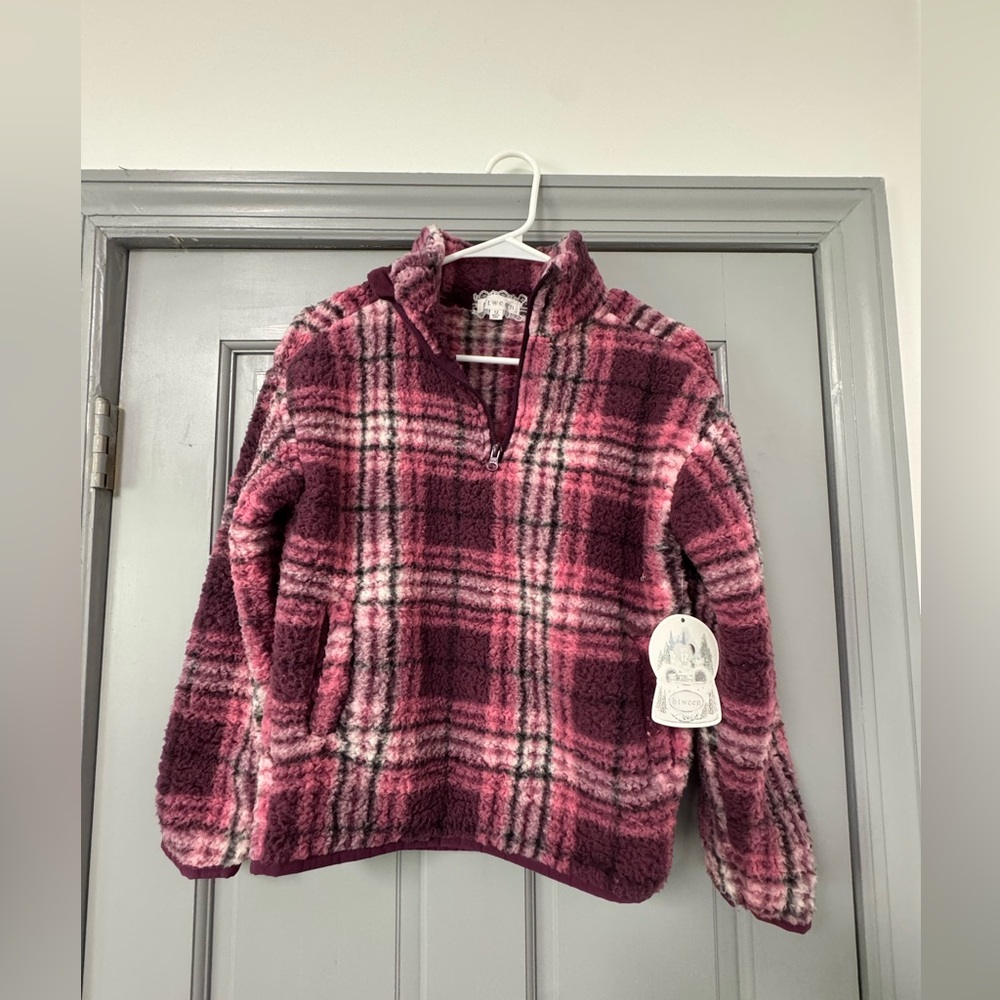 Pull Over Teddy Plaid Sweater Size 12